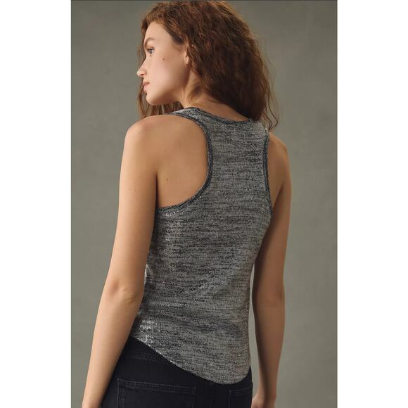 NWT Pilcro Silver Sequin Tank Top - XL - Picture 3 of 4